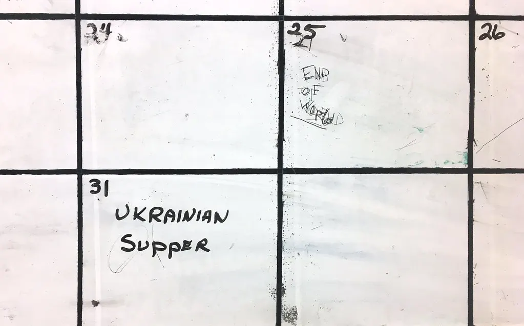 A calendar used for planning and reviewing personal activity